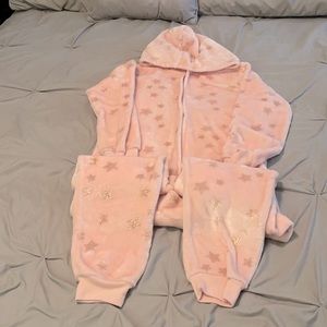 Justice light pink, rose gold stars Onesie